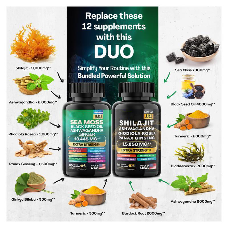 【Free Shipping】Dynamic Vitality Bundle - Sea MossMultivitamin & Power Combo - with Highly Potent Herbal ingredients